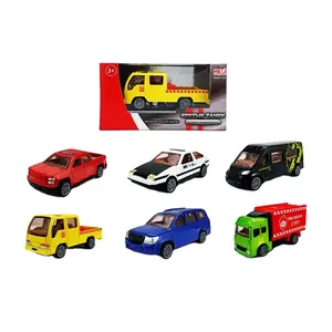 Emulation small die cast pull back van bus truck taxi car vari modelli giocattoli per auto in lega per bambini