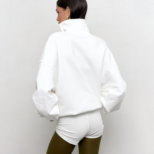<span class=keywords><strong>Sudadera</strong></span> <span class=keywords><strong>con</strong></span> cuello levantado para <span class=keywords><strong>mujer</strong></span> de moda personalizada de alta calidad <span class=keywords><strong>sudadera</strong></span> <span class=keywords><strong>con</strong></span> <span class=keywords><strong>media</strong></span> <span class=keywords><strong>cremallera</strong></span> de felpa francesa para <span class=keywords><strong>mujer</strong></span> - Product Image 3