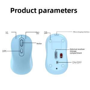 Ratón inalámbrico para juegos, receptor USB de 2,4G, ratón ergonómico de plástico duradero para PC, portátil, escritorio, ratón para juegos suave y preciso, Color rosa - Product Image 5