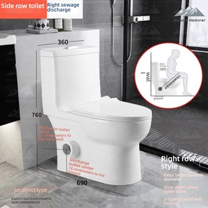 Inodoro de Cerámica de Una Pieza con Base Cuadrada Geométrica Moderna Wayon para <span class=keywords><strong>Baño</strong></span> de Apartamento de Lujo - Product Image 3