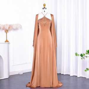 Jancember LSZ301 raso lucido con paillettes e sirena abiti da ballo da sera - Product Image 2