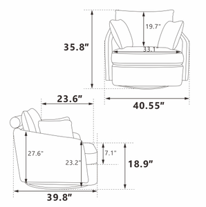 Nouvelle Arrivée - Fauteuil d'Appoint Ergonomique de Luxe Grande Taille pour Salon, Chambre, Appartement - Design Moderne en Tissu - Product Image 5