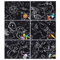 Jeu de cartes en papier pour colorier, peinture magique avec carreaux, dessin animé mignon, Zoo, mer, animaux, apprentissage de la peinture artistique pour enfants