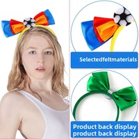 Bandeau de football de haute qualité, décoration de fête, accessoires amusants semi-artisanaux en forme de nœud, décoration pour fans, taille unique