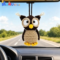 Porte-clés hibou en crochet fait main, breloque de sac, porte-clés en peluche, cadeau d'accompagnement émotionnel, vente en gros, personnalisable avec logo
