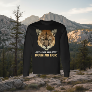 T-shirt à manches longues Just a Boy pour enfants, pour les fans de cougars et de lions de montagne, produit promotionnel - Product Image 2
