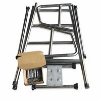 Chaise de sauveteur en acier inoxydable détachable, support de sauvetage portable pour bord de piscine avec siège moulé, échelle à 5 marches et pieds antidérapants