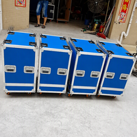 Équipement audio, vidéo et éclairage professionnel, flight case avec deux enceintes pleines fréquences de 15 pouces