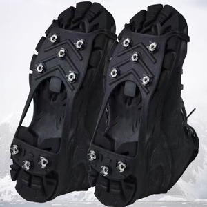 Crampons antidérapants à pointes <span class=keywords><strong>pour</strong></span> <span class=keywords><strong>la</strong></span> marche sur glace, crampons durables <span class=keywords><strong>pour</strong></span> chaussures et bottes avec 8 crampons en acier - Product Image 3