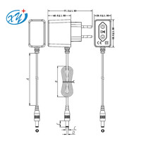 Alimentation portable XY, petite taille, AC 100-240V 50/60Hz, connexion par prise, sortie DC 12V 1A 15W max, certifiée CE, alimentation PC