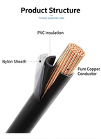 Cable Eléctrico UL83 THHN THWN 2, Calibre 14, 12, 10, 8, 6 AWG, Conductor de Cobre Sólido y Trenzado, 600V, Revestimiento de PVC y Nailon, para Construcción