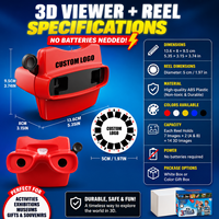 Visualiseur de diapositives photo 3D personnalisé pour enfants |   Jouet éducatif en plastique, souvenir scientifique, cadeau d'entreprise