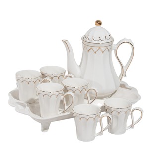 European Luxury Electroplated Heart-Shaped Ceramic Coffee Set Multicolor Modern High Temperature Resistant Water Cup Cold Kettle - Product Image 5