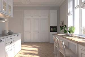 Mesa de Cocina Moderna Tipo Isla con Acabado de Madera y Mármol, Prefabricada, Modular, de Acero Inoxidable, MDF, PVC, Vidrio, con Cajones/Cestas de Almacenamiento - Product Image 5