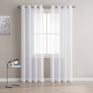 Amity Modern Simple Solid White <strong>Thick</strong> Tulle <strong>Curtains</strong> for Living Room Decoration Polyester Sheer Voile Bedroom <strong>Curtain</strong> - Product Image 2