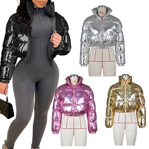 Z0515-female vêtements dames mode manteaux métallisé doudoune femmes - Product Image 1