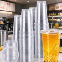 Gobelets en plastique jetables transparents écologiques de haute qualité pour boissons, thé au lait et crème glacée à emporter, très demandés