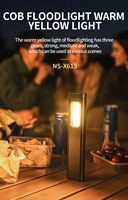 Lampe torche LED multifonctionnelle rechargeable USB-C, portable, plate, de poche, avec écran d'affichage, étanche, COB, lumière blanche et rouge