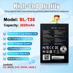 รับประกัน18เดือนสำหรับ Google BL-T35 2XL พิกเซล XL2แบตเตอรี่โทรศัพท์มือถือแบบชาร์จไฟได้ดั้งเดิม3520mAh - Product Image 2