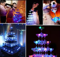 Décoration de verre à vin Nicro, bloc LED clignotant, induction lumineuse, glaçons acryliques colorés, cubes de glace LED lumineux pour fête de Noël