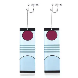 Pendientes de <span class=keywords><strong>Tanjiro</strong></span> de Demon Slayer, Pendientes de Hanafuda de Kamado Tanjirou, Pendientes de Gancho de Cosplay de Anime - Product Image 5