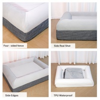 Lit orthopédique pour chien avec housse amovible et lavable, dessus en peluche, base imperméable, fond antidérapant pour chiens et chats âgés