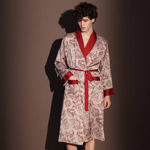 Peignoir en <span class=keywords><strong>satin</strong></span> pour <span class=keywords><strong>homme</strong></span>, nouvelle collection printemps-été 2025, manches longues, en soie glacée fine, pyjama, <span class=keywords><strong>robe</strong></span> <span class=keywords><strong>de</strong></span> <span class=keywords><strong>chambre</strong></span> - Product Image 6