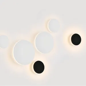 Factory Price Scones Corner Simple Aluminum Hotel Nordic Modern Round Shape Art Wall Light For House Decoration