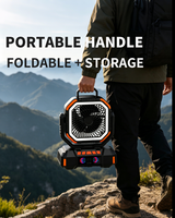 Ventilateur de camping multifonctionnel télécommandé avec minuterie, facile à utiliser, lumière LED, recharge USB, ventilateur rechargeable pour l'extérieur, 40000 mAh
