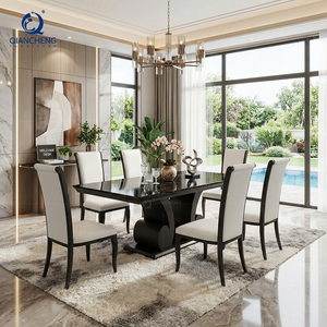 Set Tavolo da Pranzo in Vetro e Acciaio Inossidabile Rosa, Arredamento Moderno per Sale Banchetti e Matrimoni, Vendita all'Ingrosso - Product Image 2