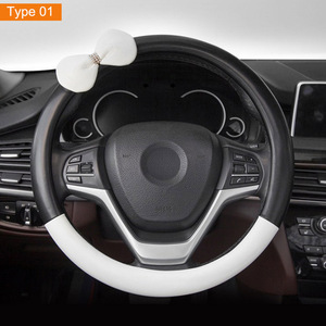 Super mignon Kawaii 38cm cuir Auto voiture SUV couverture de volant pour fille femmes quatre saisons universel - Product Image 3
