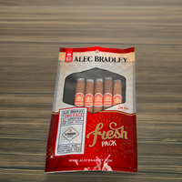 Humidor de voyage personnalisé imprimé pour 4 à 6 cigares, sac à fermeture éclair en PE résistant à l'humidité avec emballage en carton