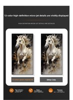 Peinture originale Lu Hua Art Horse-arrives-success, style minimaliste moderne, cheval au galop, encadrement en alliage d'aluminium, peinture résistante à l'humidité
