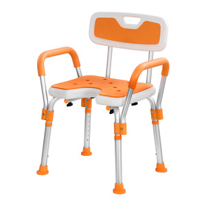 Chaise de douche Hejianze série 62, hauteur réglable avec accoudoirs et dossier, pour personnes âgées et femmes enceintes, sécurité dans la salle de bain - Product Image 2