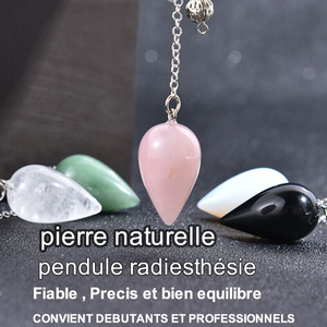 Caliente Reiki brujería péndulo espiritual cristal cuarzo rosa gota de agua colgante piedra Natural péndulo péndulos Wiccan herramientas - Product Image 3
