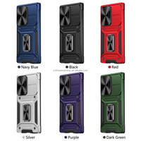 Support rotatif Robot étui de téléphone antichoc Guide magnétique intégré couvercle d'objectif coulissant pour Samsung Galaxy S23 Plus S23 Ultra