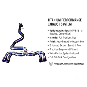 ท่อไอเสีย Vortex Superlight Racing Titanium Catback สำหรับ BMW 1M Coupe E82 3.0T 2011-2012 N54 รุ่น Track Edition - Product Image 1