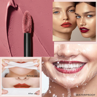Rouge à lèvres liquide de luxe effet diamant, sans cruauté, longue tenue, waterproof, gloss minéral avec étiquetage de haute qualité pour le maquillage