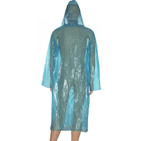 Ponchos de pluie jetables à capuche bleus transparents imperméables pour adultes Imperméable durable pour hommes et femmes