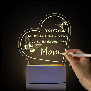 บอร์ดเขียนอะคริลิคไฟกลางคืน LED พร้อมโคมไฟ LED สำหรับเป็นของขวัญส่งเสริมการขายและธุรกิจรูปทรงตามสั่ง<span class=keywords><strong>3D</strong></span> - Product Image 4