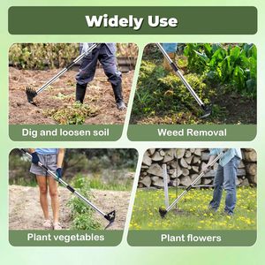 Herramienta para Quitar Malezas con Mango Largo - Desmalezador Manual de 60 Pulgadas, Rastrillo y Azada <span class=keywords><strong>2</strong></span> en 1 para Jardinería - Product Image 6