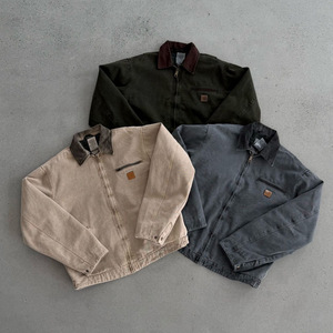 Blouson bomber ample style japonais Detroit Workwear en toile américaine délavée à l'eau avec fermeture éclair pour l'automne - Product Image 4