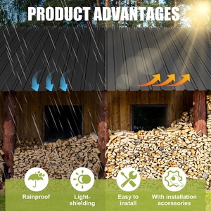 Tuiles de toit modernes <span class=keywords><strong>en</strong></span> alliage d'aluminium durable, profilées, isolantes thermiquement, imperméables et ignifuges pour appartements, villas, allées et extérieurs - Product Image 2