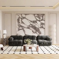 Papier peint mural en marbre vert 3D gaufré beige crème, panneau de plâtre européen, décoration intérieure pour villa, chambre et salon