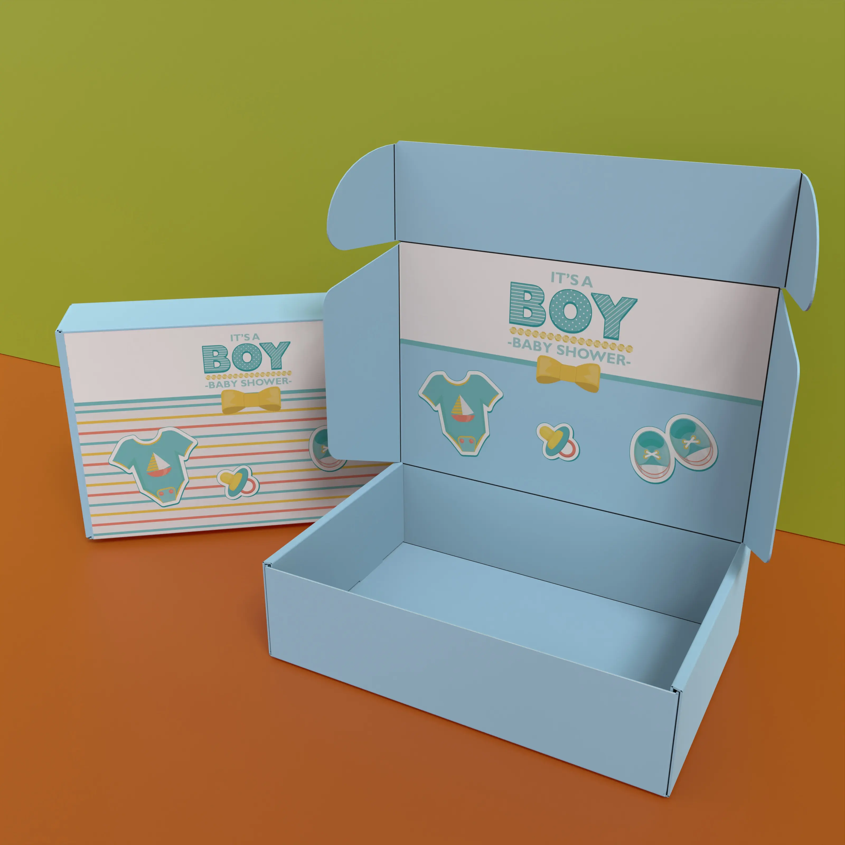 Foldable Baby Supplies Packaging Box Baby Pacifier Diaper Custom Rigid Paper Box Cute Baby Clothes Shoes Wholesale Packaging Box