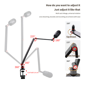Giá đỡ micro chuyên nghiệp, chắc chắn, tay cầm gắn micro không dây, giá đỡ micro tùy chỉnh, giá đỡ micro để bàn cho podcast - Product Image 4