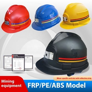 Miner's Safety <span class=keywords><strong>Helmet</strong></span> ABSガラス鋼製砕き防止鉱山安全ヘルメット反射ストリップカードスロット用ハードハットMinersHat - Product Image 6