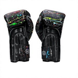 ถุงมือชกมวย Fairtex แบบปรับแต่งได้ สีน้ำเงินกรมท่า ลายคลื่นสีขาว หนังแท้ ปิดด้วยแถบตีนตุ๊กแก ระบายอากาศได้ดี อุปกรณ์ฝึกซ้อมสำหรับผู้ใหญ่ - Product Image 5