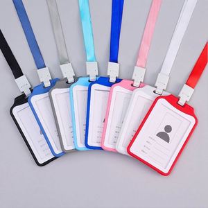 Porte-carte d'identité rigide en silicone transparent double face couleur personnalisée, durable et portable, pour usage au bureau, accessoires verticaux pour infirmières - Product Image 1