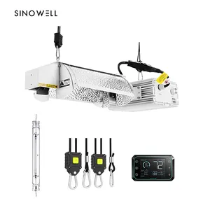 Sinowell paten global ETL terdaftar Dimmable disesuaikan DE Fixture ganda berakhir HPS MH 1000w tumbuh cahaya